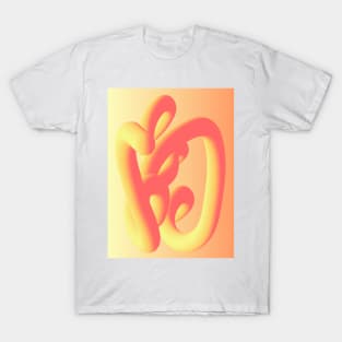 Fluid geometric orange shape. Abstract worm T-Shirt